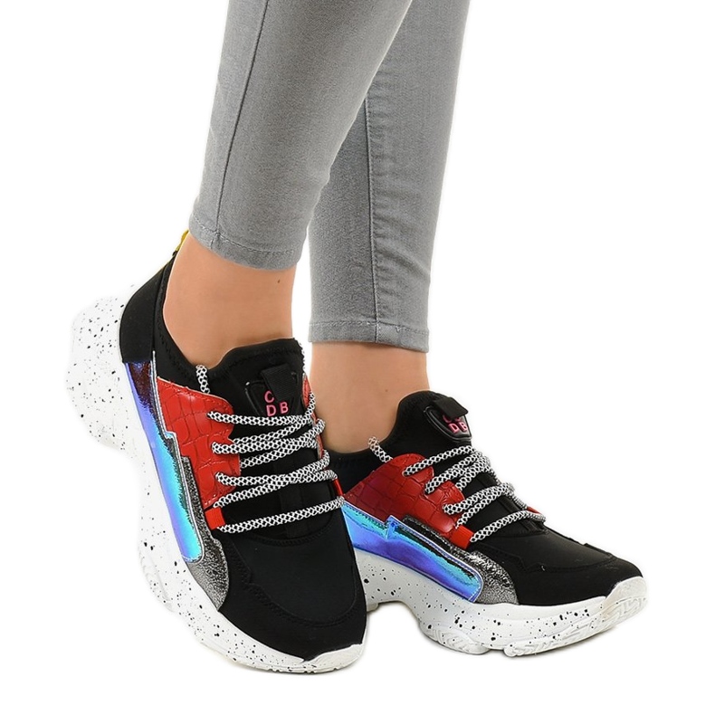 Crne tenisice ukrašene HL-03 crno