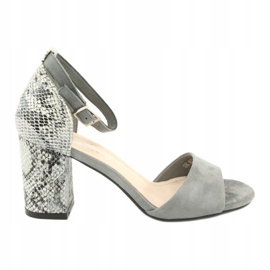 Sergio Leone Ženske sandale na uzorku životinjskog uzorka sk873 siva