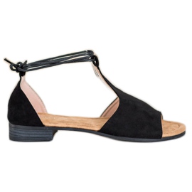 Vezane VINCEZA sandale crna