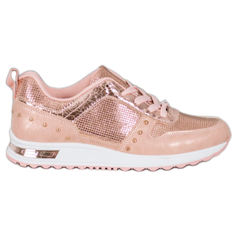 Emaks Sjajne tenisice na platformi ružičasta žuta boja