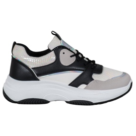 Ideal Shoes Ležerne tenisice na platformi crna višebojan žuta boja