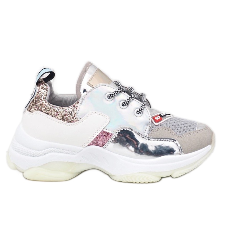 Srebrne stilske sportske tenisice B0-206 siva raznobojna