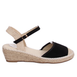 Crne espadrile na klinovima LLI-3M85 Crna smeđa