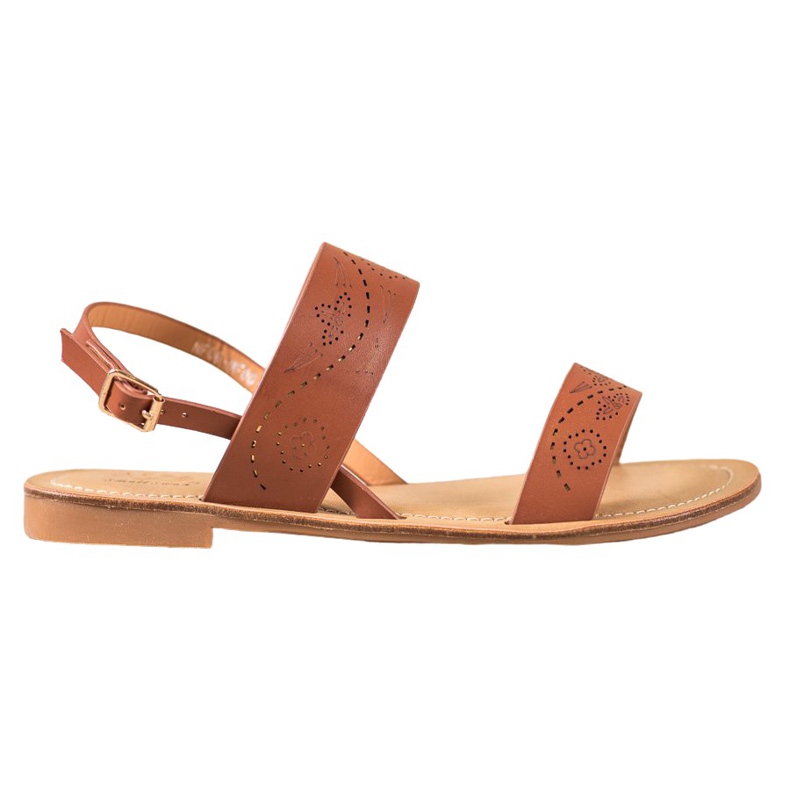 Small Swan Sandale s ažurnim uzorkom smeđa