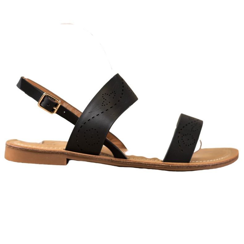 Small Swan Sandale s ažurnim uzorkom crno