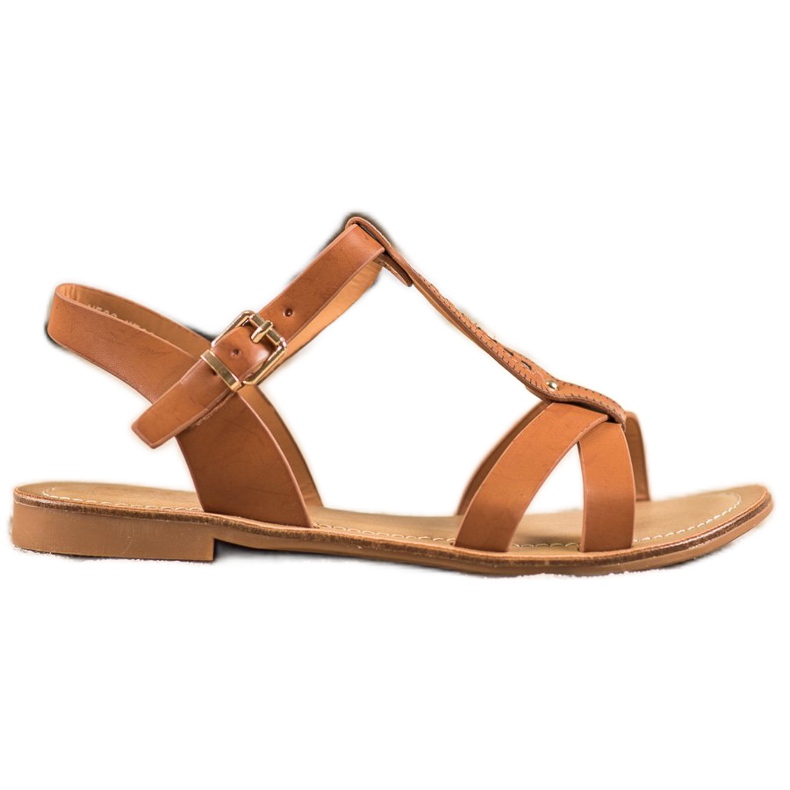 Small Swan Elegantne smeđe sandale smeđa