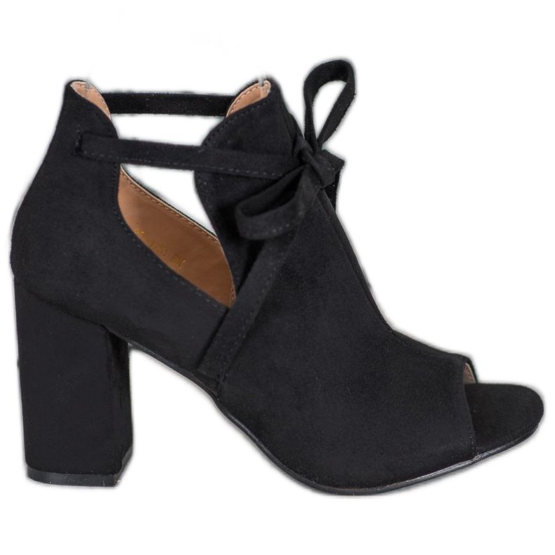 Vezane čizme VINCEZA s otvorenim prstom crno