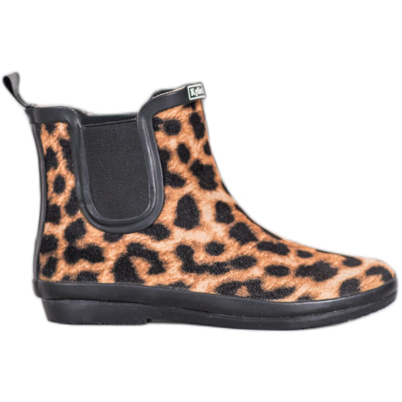Kylie Leatherard Print Suede Wellies smeđa crno