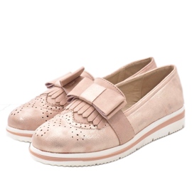 Ružičaste mat cipele na klin YT-8 ružičasta