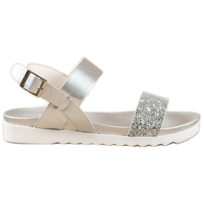 Filippo Srebrne sandale na platformi siva