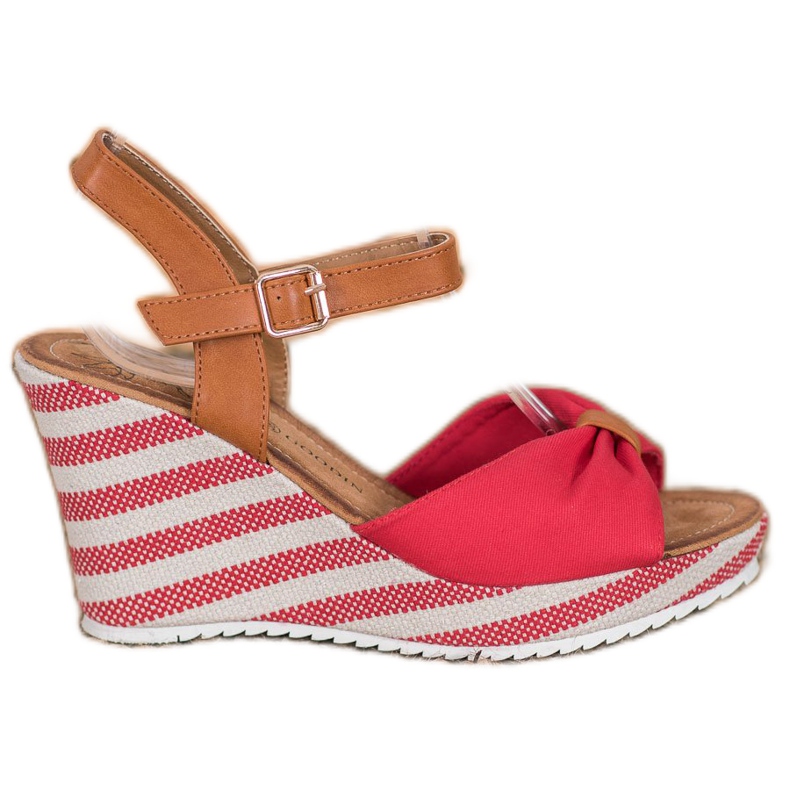 Goodin Crvene sandale na klin smeđa crvena