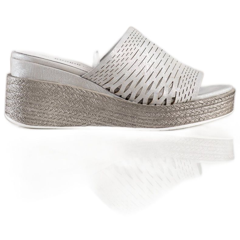 Goodin Ažurne papuče na klin siva