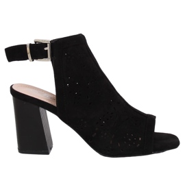 Crne pumpe s otvorenim prstima 3015 Crne crno