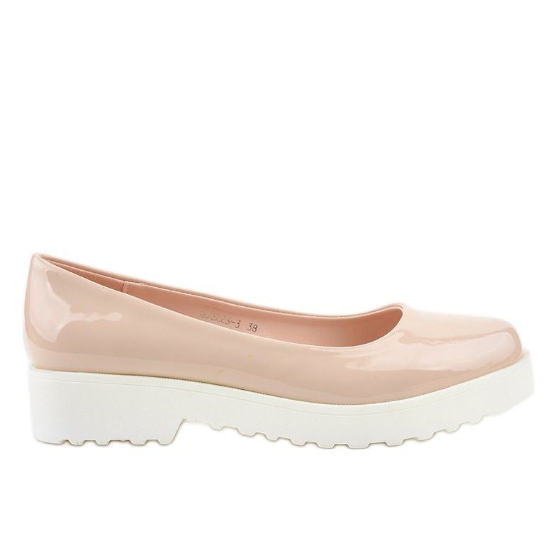 Bež, klizne cipele na klin BJ6223-3