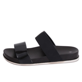 Crne CK66P Crne papuče s gumenim remenčićima crna