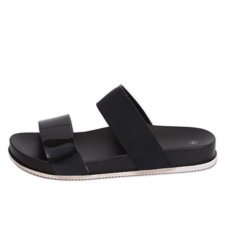 Crne CK66P Crne papuče s gumenim remenčićima crno