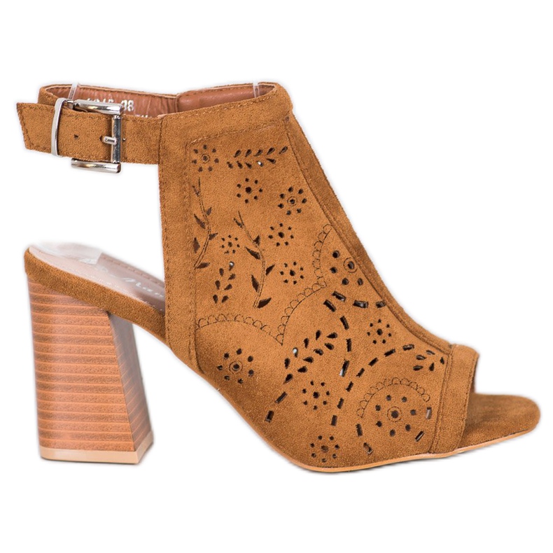 Mannika Ugrađene otvorene sandale smeđa