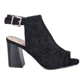 Mannika Ugrađene otvorene sandale crna