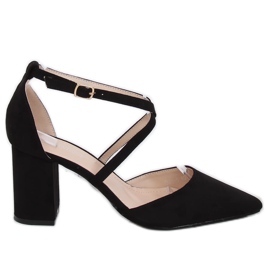 Pumpe visoke potpetice rezane crne D85-5 Crne crno
