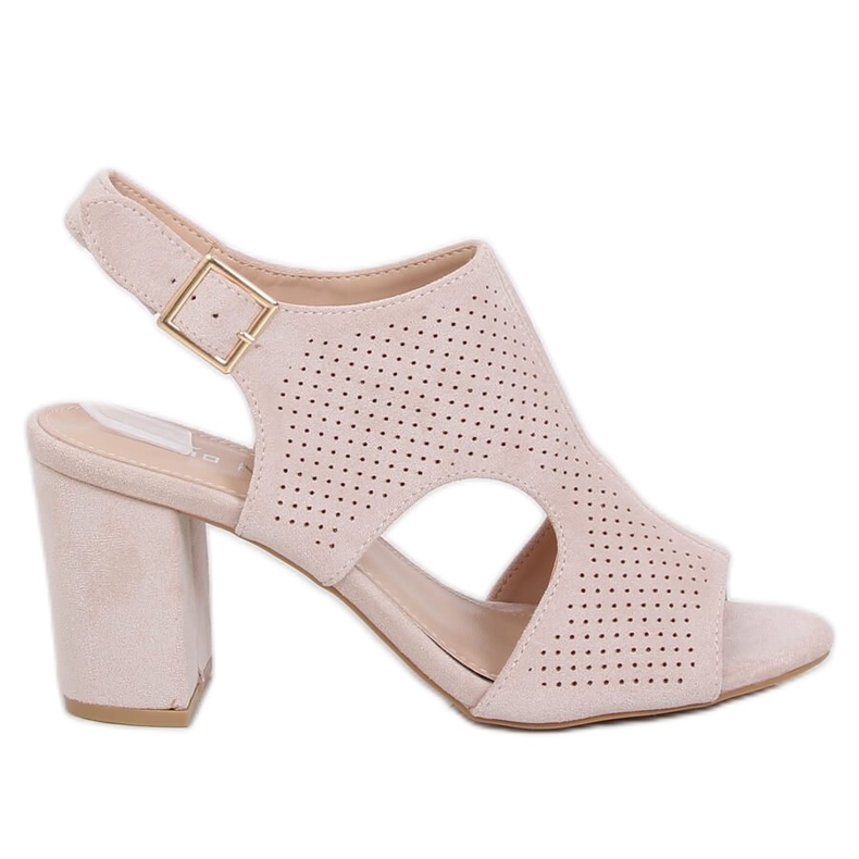 Bež sandale s visokim potpeticama 99-33A Bež