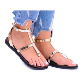 Lu Boo sandale sa zlatnim ogledalom rimske japanske