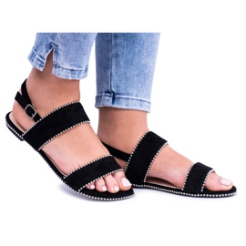 Lu Boo Ženske crne sandale Jets Noeli crno