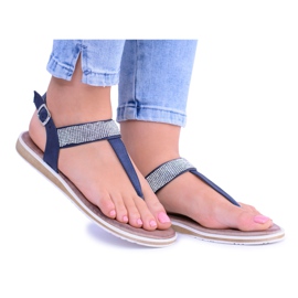 S.Barski Ženske vamos tamnoplave ravne sandale tamnoplava