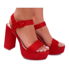 NFR Ženske sandale na visoku petu i platformu Red LaMondes crvena
