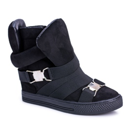 Ženske tenisice Lu Boo s elastičnim trakama Black Pumpes crna