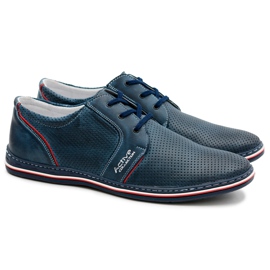 Joker Kožne muške čipkane tamnoplave ažurne cipele Markos tamnoplava