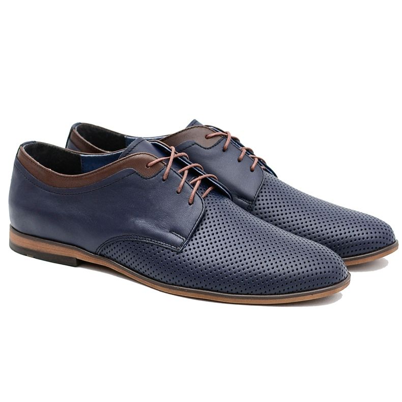 Gejms Ažurne muške kožne cipele Ettore Granat crno