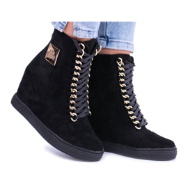 Ženske tenisice Lu Boo s lancima Suede Crna Monica