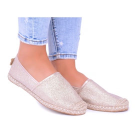 Ženske espadrile Lu Boo Golden Glitter skliznu na Miravet zlatni