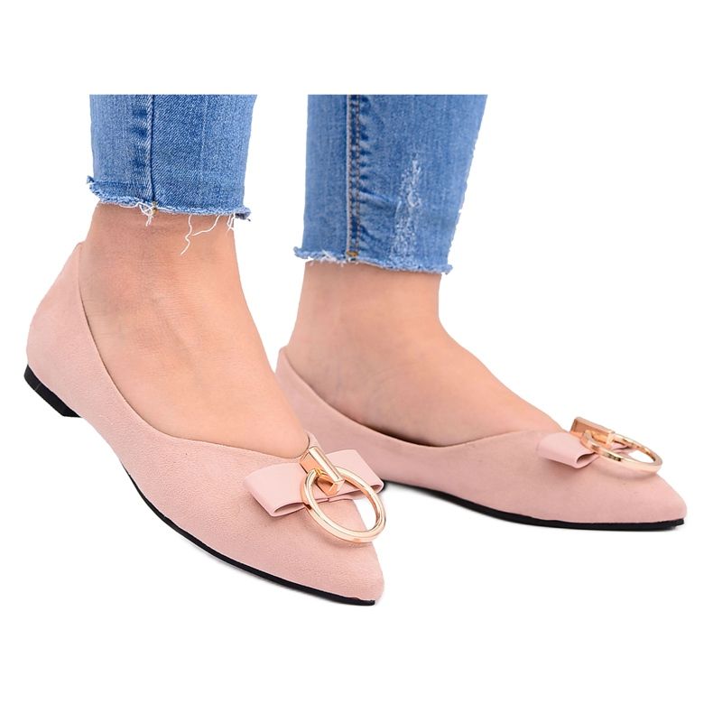 Lu Boo | Suede Ballerinas naušnice u prahu Pink Septera ružičasta