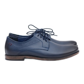 Nikopol Navy Blue Leather Men Shoes James tamnoplava