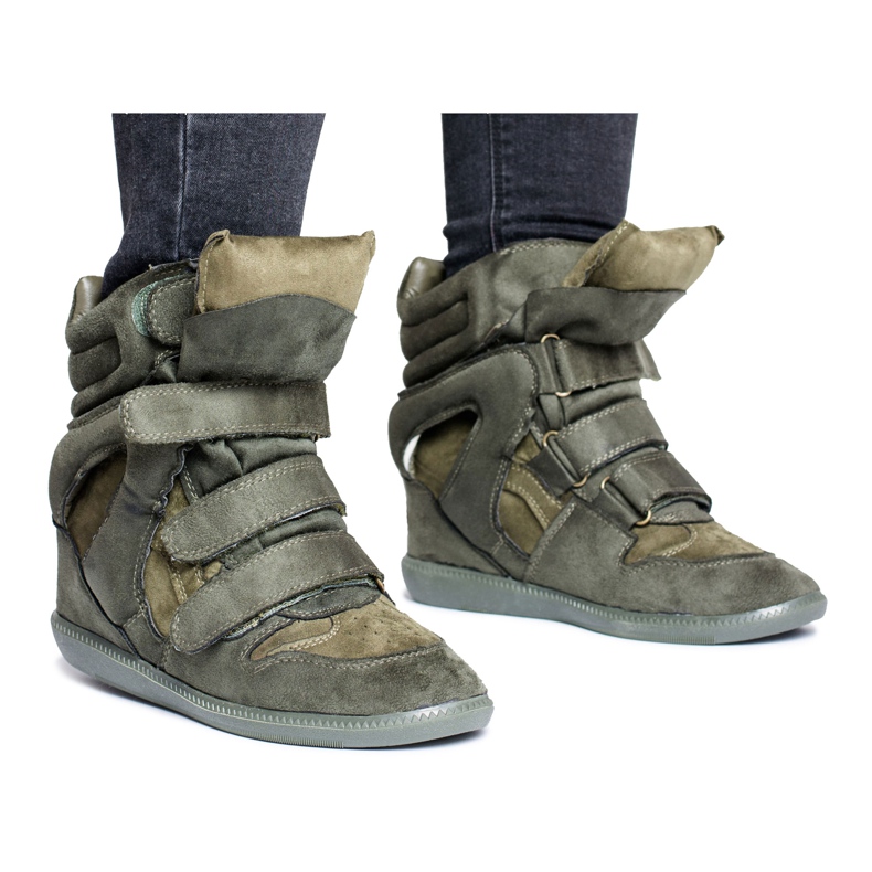 Ženske Lu Boo tenisice s čičak trakom, antilop, maslina Alexis zelena