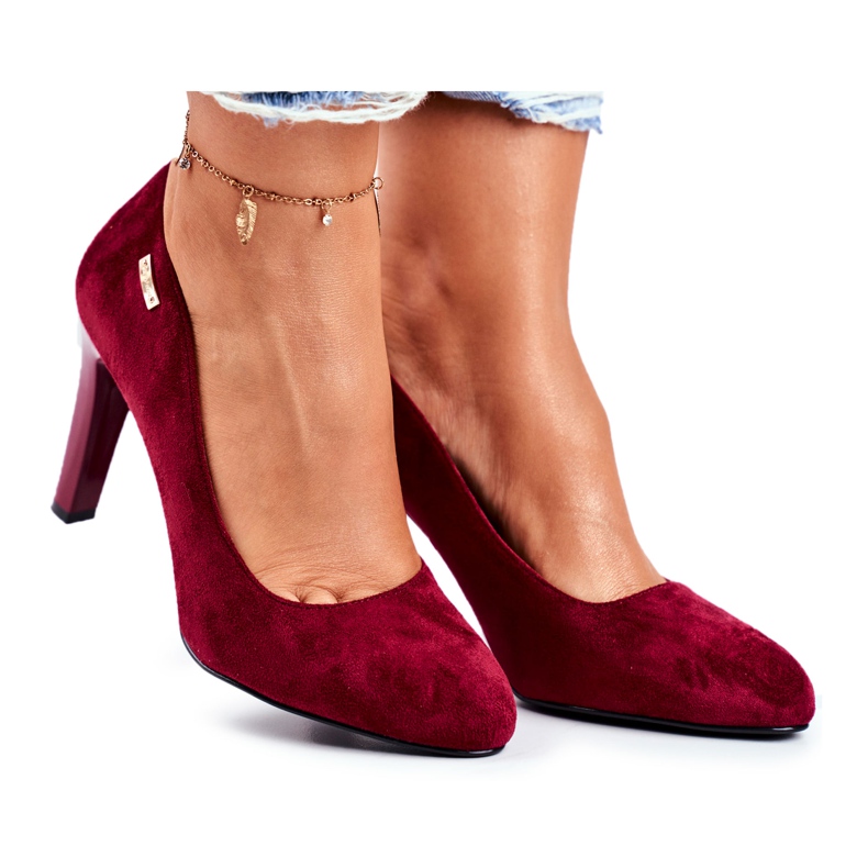 Ženske bordo pumpe od antilopa na šanku Sergio Leone Campbell crvena