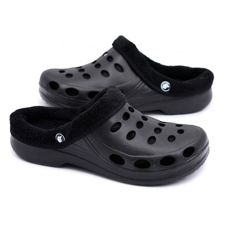 Flameshoes Ženske papuče tople crne Kroks Eva crno