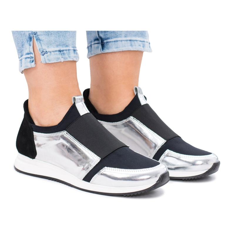 Butmil Sportske cipele na prirodnu kožu Selavi crno siva