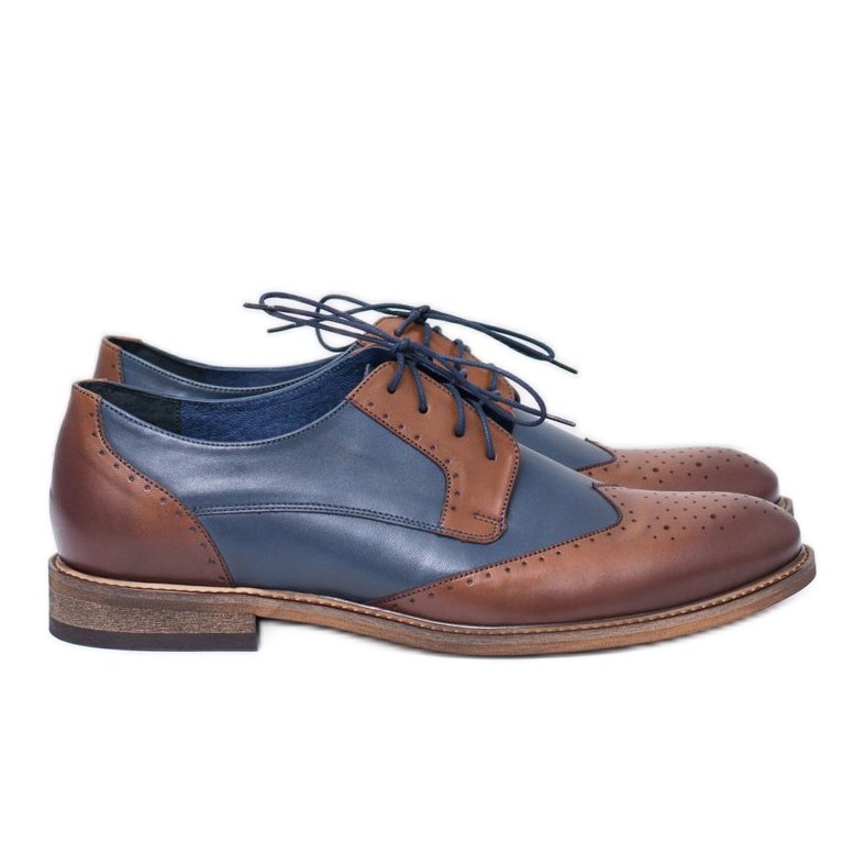 Nikopol Navy Blue Leather Men Elegant Men Shoes Mortes smeđa mornarsko plava