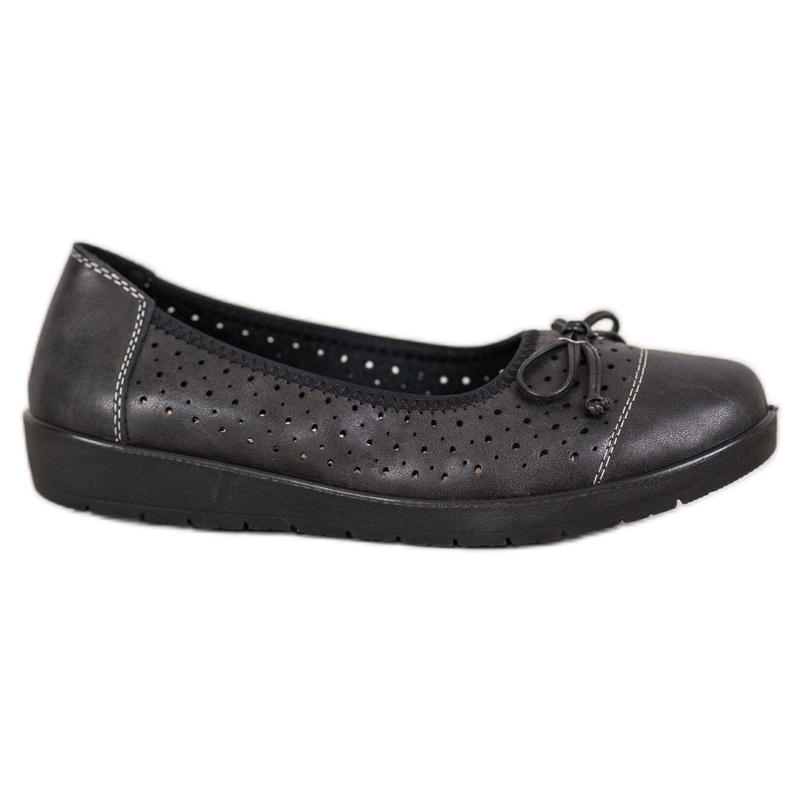 SHELOVET Ažurna balerina na palmi crno