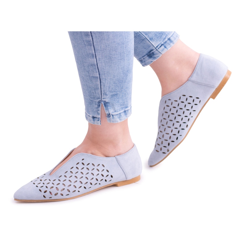 Lu Boo Plave antilop ženske ženske Slip-on Synthia cipele plava