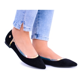 Lu Boo Crne prozirne holografske balerine u Szpic Lisonu crna