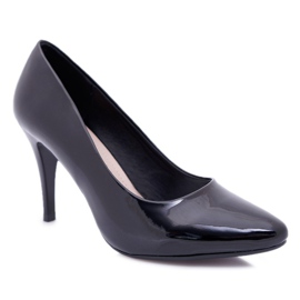 Sergio Leone Lakirane pumpe Stilettos Black Greca crno
