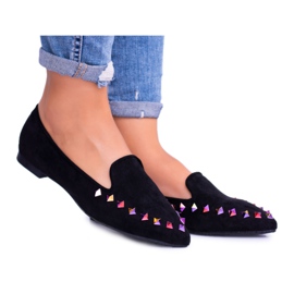 Lu Boo Black Lords Iridescent Jets Suede Spike crna
