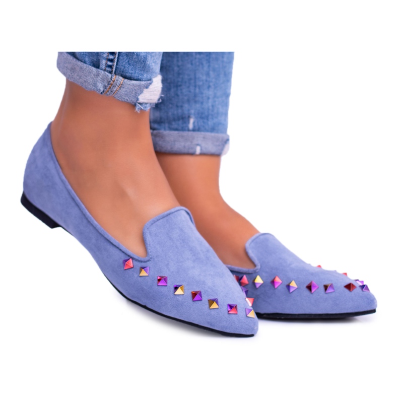 Lu Boo Blue Lords Iridescent Jets Suede Spike plava