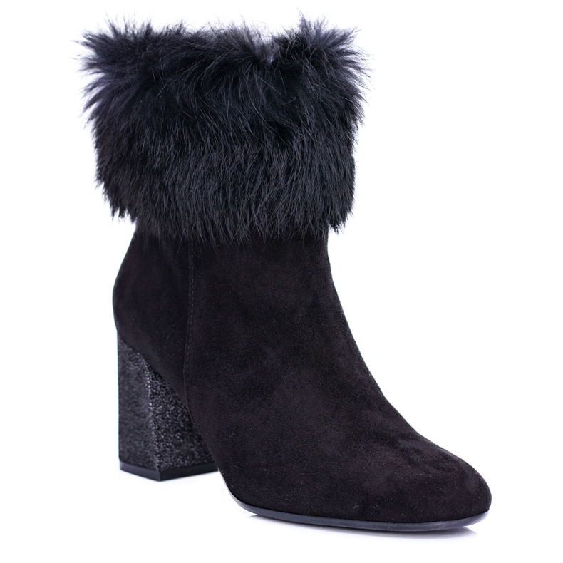 Laura Messi Ženske crne antilop čizme s krznom Laure Messi 1689 crno