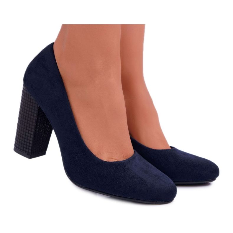 Ženske pumpe Sergio Leone PB200 Suede Navy Blue Selva mornarsko plava