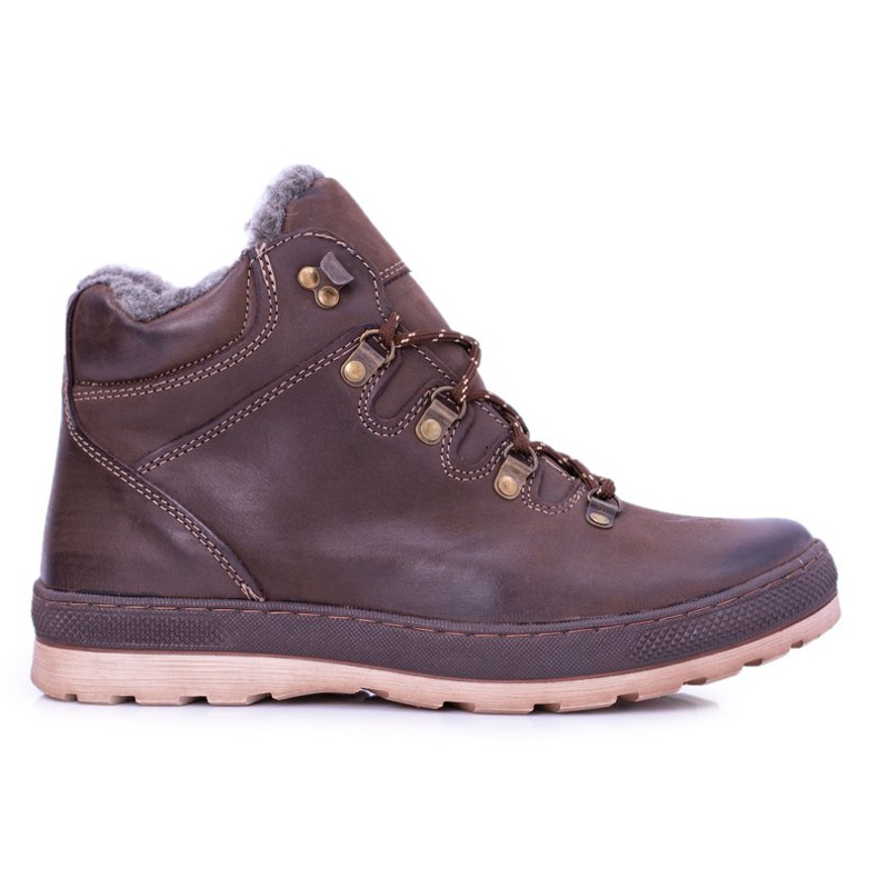 Mario Boschetti Smeđe kožne muške tople čizme Abelo smeđa