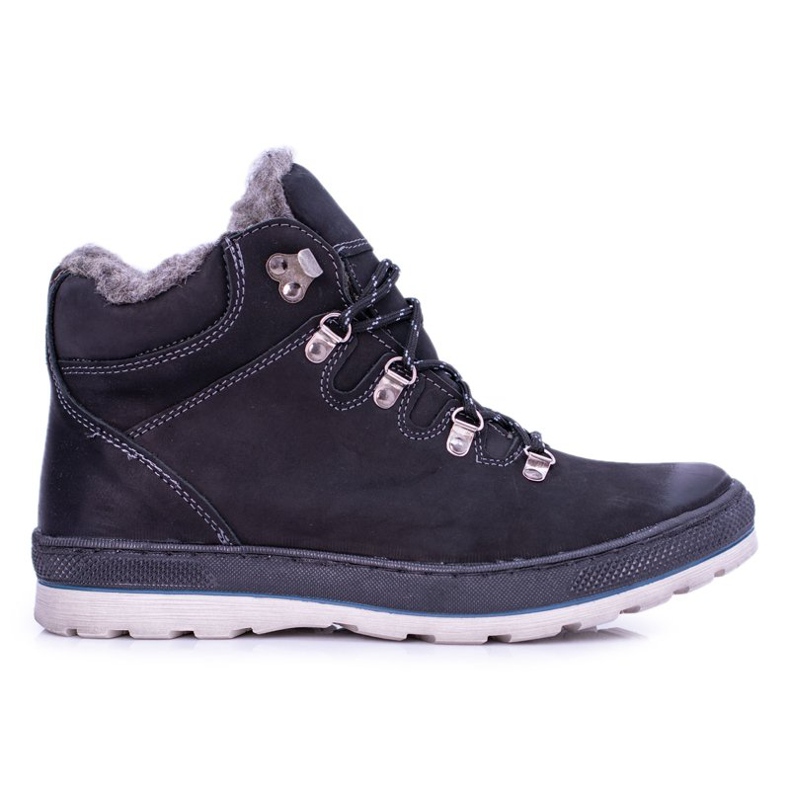 Mario Boschetti Crne kožne muške tople čizme Abelo crno